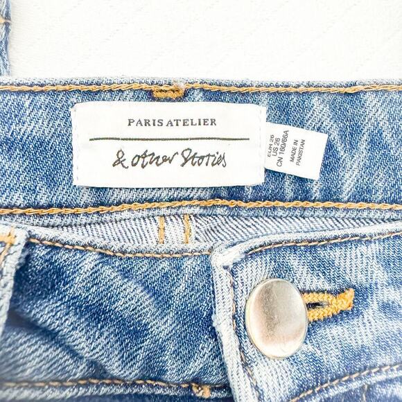 & Other Stories Straight Leg Denim Jeans Medium Wash Zip Fly Size 26 - Picture 6 of 9